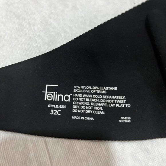 Felina Seamless Strapless Underwire Molded Cup Bra Black Smooth 32C - Picture 3 of 7